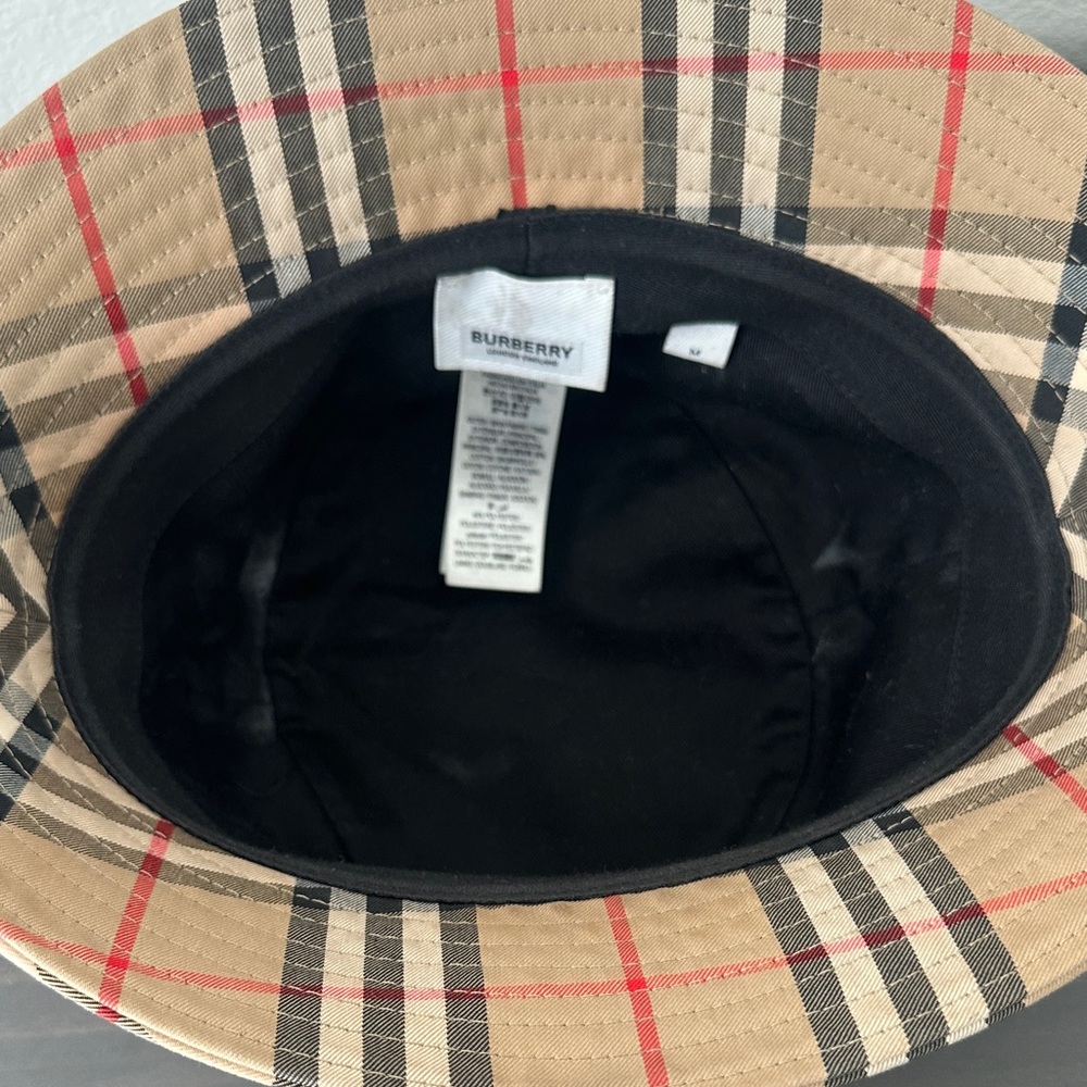Burberry Tan and Red Plaid Bucket Hat - Picture 5 of 8